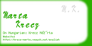 marta krecz business card